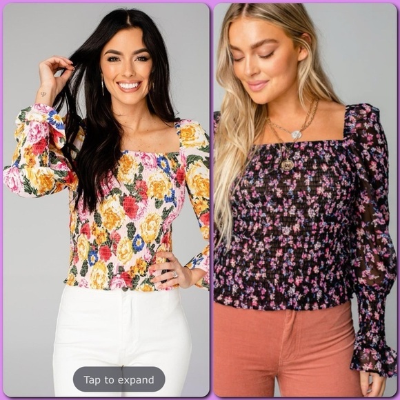 BUDDY LOVE Cassie Cheetah Print Square Neck Smocked Blouse - MEDIUM - Picture 10 of 10